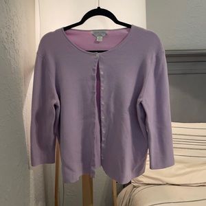 3/4 Sleeve Lavender Cardigan button up